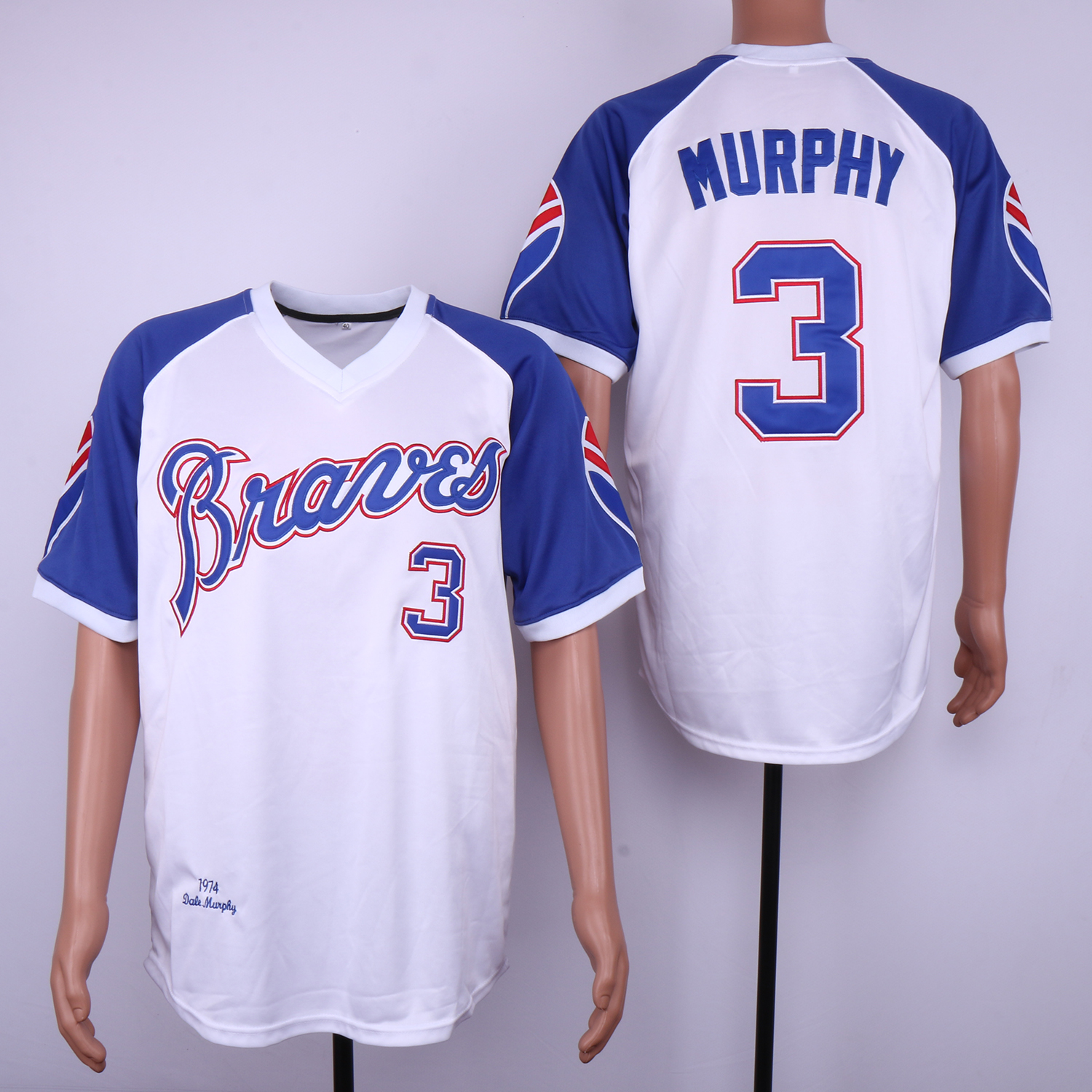 Men Atlanta Braves #3 Murphy White MLB Jerseys